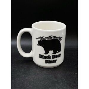 Black Bear Diner Coffee Mug Tuxton Restaurant Ware Ceramic Cup Bear Logo White